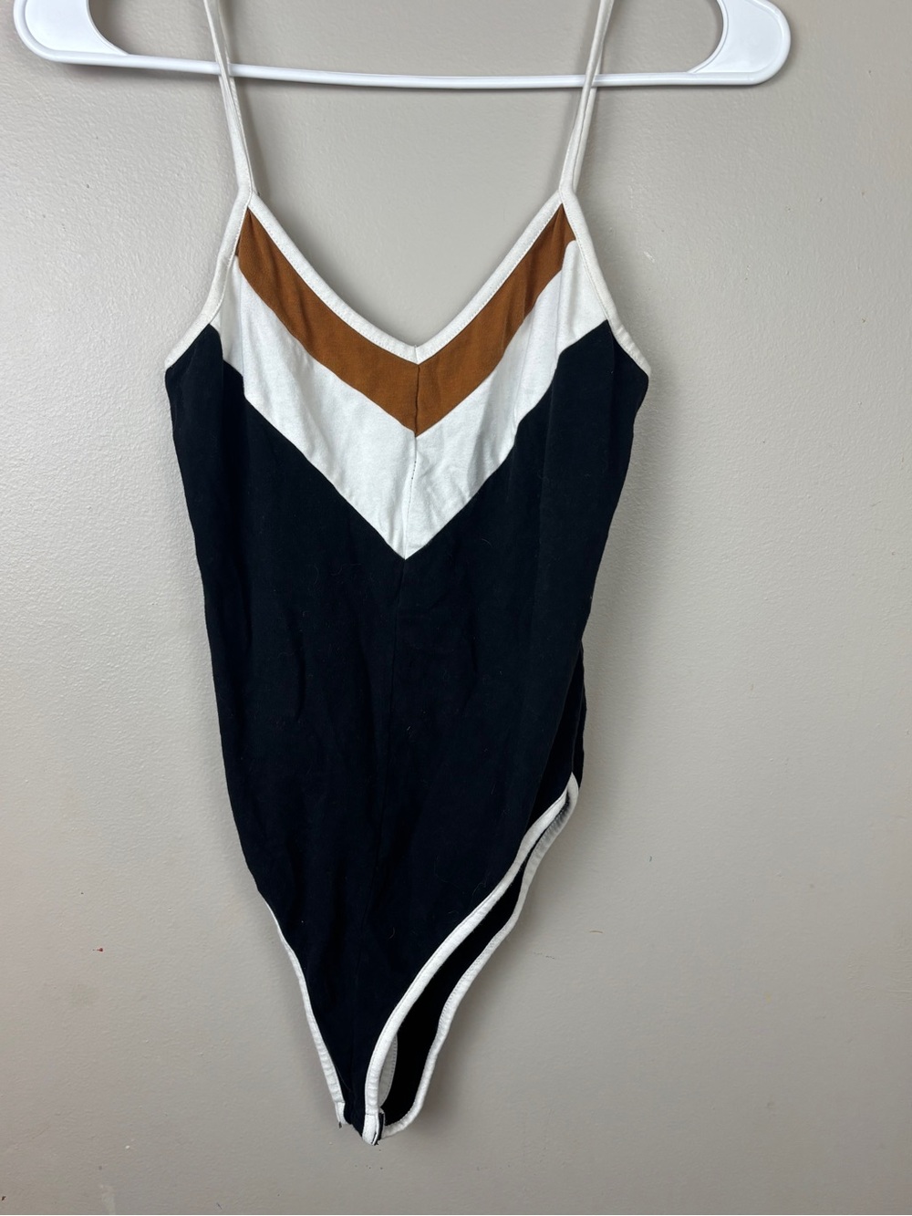 Forever 21 Black, White & Brown Chevron Kids One-Piece